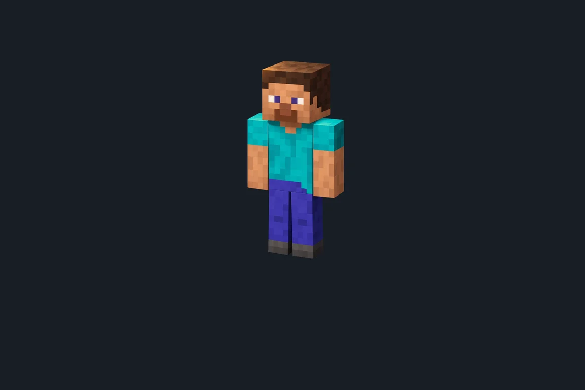 Steve alone at the same position and scale he has in the combined view.